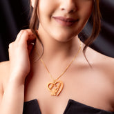 Butterfly Heart Style Couple Name Necklace